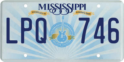 MS license plate LPQ746
