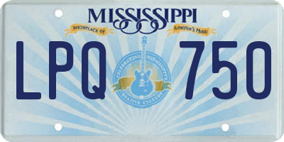 MS license plate LPQ750