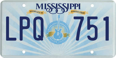 MS license plate LPQ751