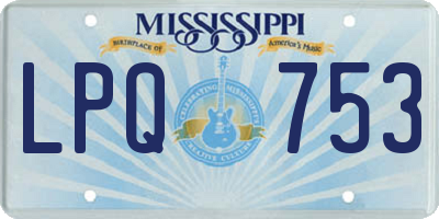 MS license plate LPQ753