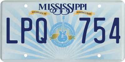 MS license plate LPQ754