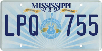 MS license plate LPQ755