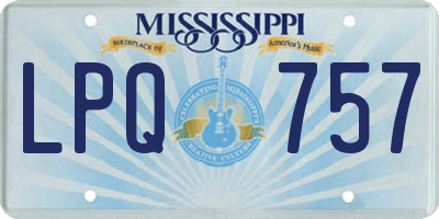 MS license plate LPQ757