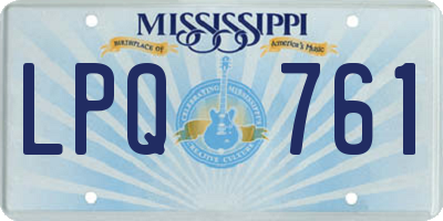 MS license plate LPQ761