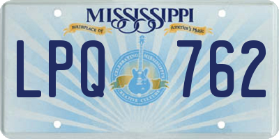 MS license plate LPQ762