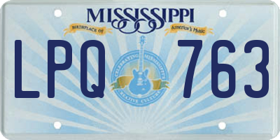 MS license plate LPQ763