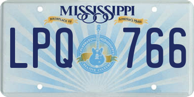 MS license plate LPQ766