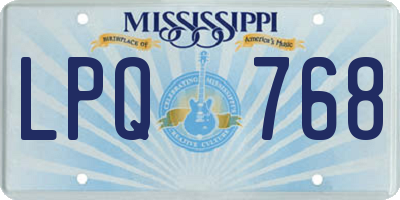 MS license plate LPQ768