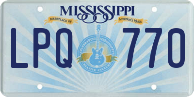 MS license plate LPQ770