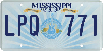 MS license plate LPQ771