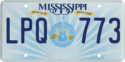 MS license plate LPQ773