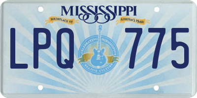 MS license plate LPQ775