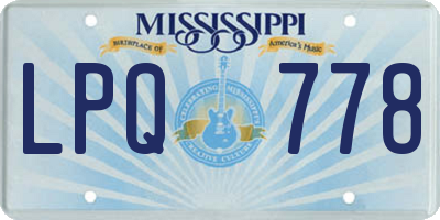 MS license plate LPQ778