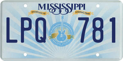 MS license plate LPQ781