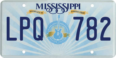 MS license plate LPQ782