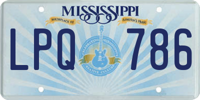 MS license plate LPQ786