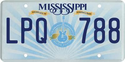MS license plate LPQ788