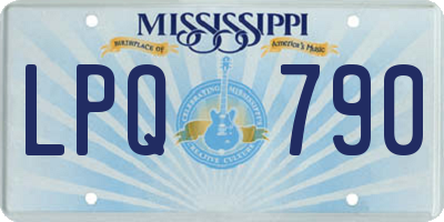 MS license plate LPQ790