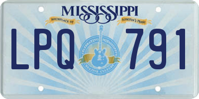 MS license plate LPQ791
