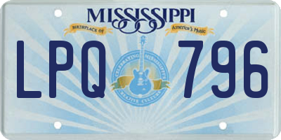 MS license plate LPQ796