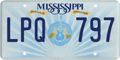 MS license plate LPQ797