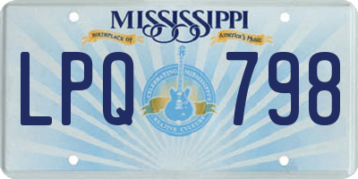 MS license plate LPQ798