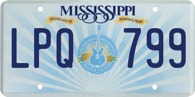 MS license plate LPQ799
