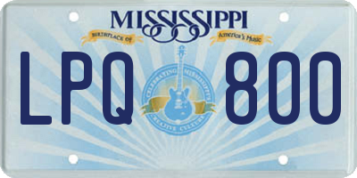 MS license plate LPQ800