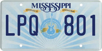 MS license plate LPQ801