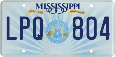 MS license plate LPQ804