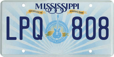 MS license plate LPQ808