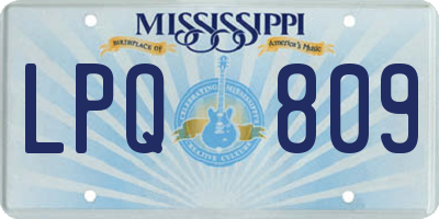 MS license plate LPQ809