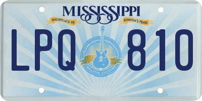 MS license plate LPQ810