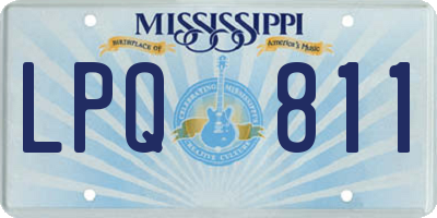 MS license plate LPQ811