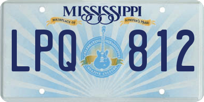 MS license plate LPQ812