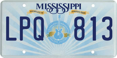 MS license plate LPQ813