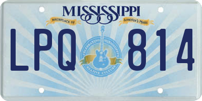 MS license plate LPQ814