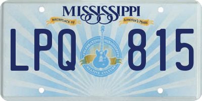 MS license plate LPQ815