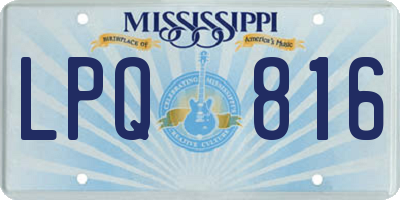 MS license plate LPQ816