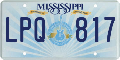 MS license plate LPQ817