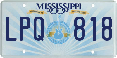 MS license plate LPQ818