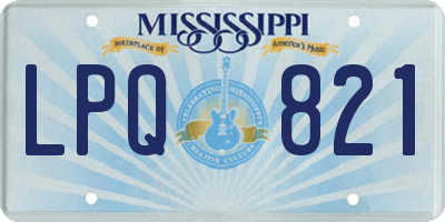 MS license plate LPQ821