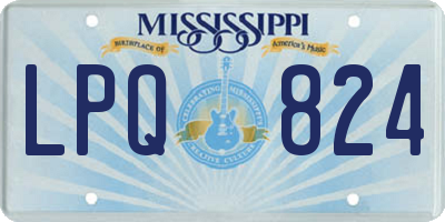MS license plate LPQ824