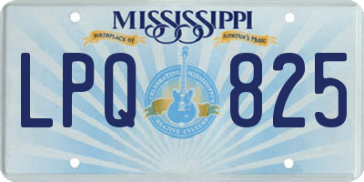 MS license plate LPQ825