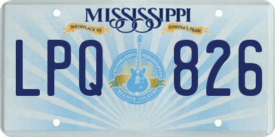 MS license plate LPQ826