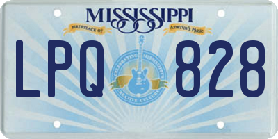 MS license plate LPQ828