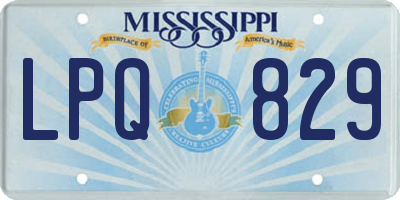 MS license plate LPQ829