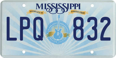 MS license plate LPQ832