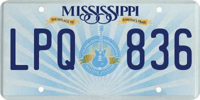 MS license plate LPQ836