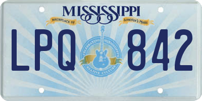 MS license plate LPQ842